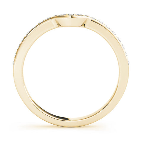 Yellow gold Pavé Round Diamond Contour Band with Channel Setting 1