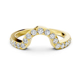 Yellow gold Pavé Round Diamond Contour Band with Prong Setting_2