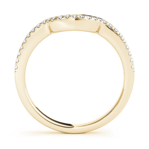 Yellow gold Pavé Round Diamond Contour Band with Shared Prong Setting 1