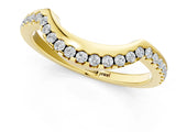 Yellow gold Pavé Round Diamond Contour Band with Shared Prong Setting_5