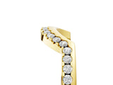 Yellow gold Pavé Round Diamond Contour Band with Shared Prong Setting_9