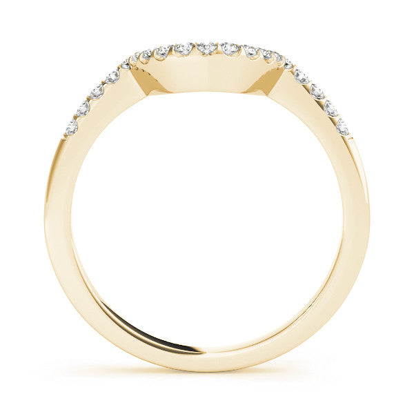 Yellow gold Pavé Round Diamond Contour Band with U-Prong Setting 1
