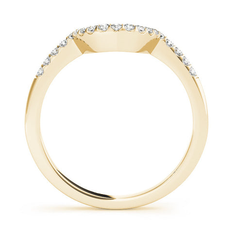 Yellow gold Pavé Round Diamond Contour Band with U-Prong Setting 1