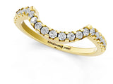 Yellow gold Pavé Round Diamond Contour Band with U-Prong Setting_5