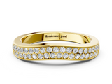 Yellow gold Pavé Round Diamond Contour Band_4