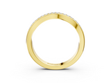 Yellow gold Pavé Round Diamond Contour Band_7