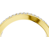 Yellow gold Pavé Round Diamond Contour Band_8
