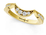 Yellow gold Pavé Round Diamond Contour Milgrain Band_13