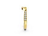 Yellow gold Pavé Round Diamond Contour Milgrain Band_14