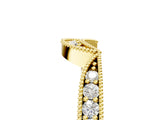 Yellow gold Pavé Round Diamond Contour Milgrain Band_21