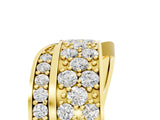 Yellow gold Pavé Round Diamond Crossover Band with Bead Prong Setting_63