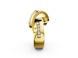 Yellow gold Pavé Round Diamond Crossover Band with Channel Setting_25