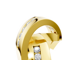 Yellow gold Pavé Round Diamond Crossover Band with Channel Setting_28