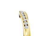 Yellow gold Pavé Round Diamond Curved Band with Channel Setting_7