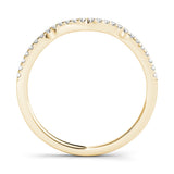 Yellow gold Pavé Round Diamond Curved Band with Micro Prong Setting 1