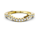 Yellow gold Pavé Round Diamond Curved Band with Micro Prong Setting_4