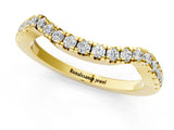 Yellow gold Pavé Round Diamond Curved Band with Micro Prong Setting_5