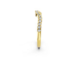Yellow gold Pavé Round Diamond Curved Band with Micro Prong Setting_6