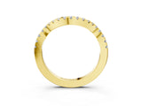 Yellow gold Pavé Round Diamond Curved Band with Micro Prong Setting_7