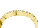 Yellow gold Pavé Round Diamond Curved Band with Micro Prong Setting_8