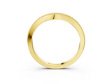 Yellow gold Pavé Round Diamond Curved Band with Milgrain Edge_7