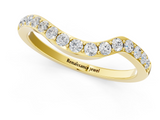 Yellow gold Pavé Round Diamond Curved Band with Prong Setting_5