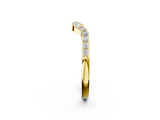 Yellow gold Pavé Round Diamond Curved Band with Prong Setting_6