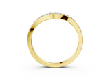 Yellow gold Pavé Round Diamond Curved Band with Prong Setting_7