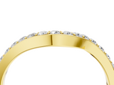 Yellow gold Pavé Round Diamond Curved Band with Prong Setting_8