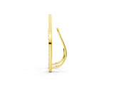 Yellow gold Pavé Round Diamond Curved Bar Earrings_17