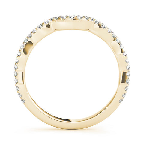Yellow gold Pavé Round Diamond Curved Eternity Band 1