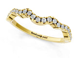 Yellow gold Pavé Round Diamond Curved Eternity Band_5
