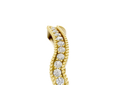 Yellow gold Pavé Round Diamond Curved Milgrain Band_9