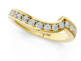 Yellow gold Pavé Round Diamond Curved Wedding Band with Channel Setting_5