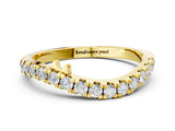 Yellow gold Pavé Round Diamond Curved Wedding Band with Prong Setting_2