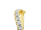 Yellow gold Pavé Round Diamond Curved Wedding Band with Prong Setting_7