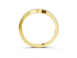 Yellow gold Pavé Round Diamond Curved Wedding Band with Shared Prong Setting_7