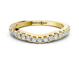 Yellow gold Pavé Round Diamond Curved Wedding Band_4