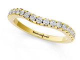 Yellow gold Pavé Round Diamond Curved Wedding Band_5
