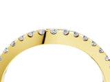 Yellow gold Pavé Round Diamond Curved Wedding Band_8
