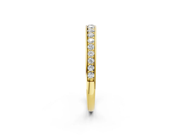 Yellow gold Pavé Round Diamond Eternity Band with Channel Setting