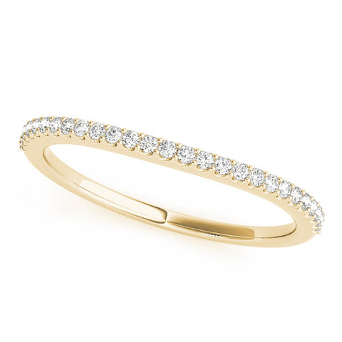 Yellow gold Pavé Round Diamond Eternity Band with Micro Prong Setting