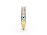 Yellow gold Pavé Round Diamond Eternity Band with Milgrain Edge_21