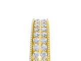 Yellow gold Pavé Round Diamond Eternity Band with Milgrain Edge_24