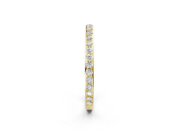 Yellow gold Pavé Round Diamond Eternity Band with Shared Prong Setting