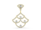 Yellow gold Pavé Round Diamond Fan Prong Pendant_10