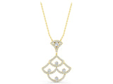 Yellow gold Pavé Round Diamond Fan Prong Pendant_11