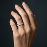 Yellow gold Pavé Round Diamond Half Eternity Band with Shared Prong Setting_153