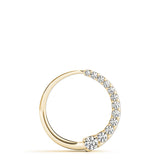 Yellow gold Pavé Round Diamond Half-Hoop Pendant 1