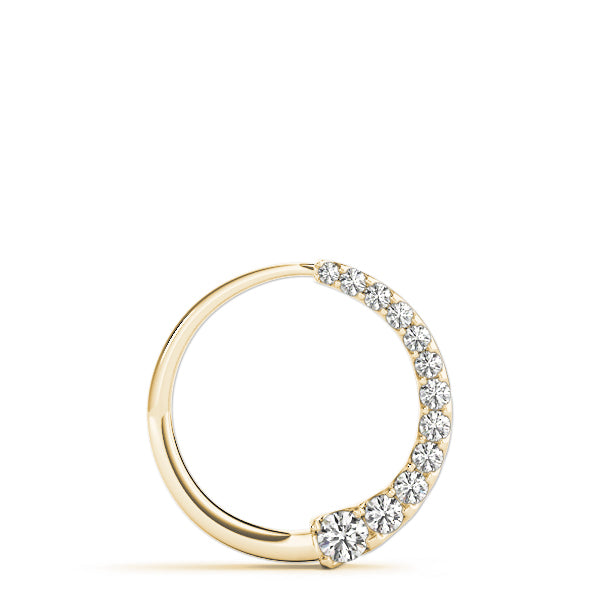 Yellow gold Pavé Round Diamond Half-Hoop Pendant
